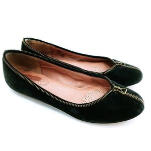 Corso Como Fablinni Black Zipper Trimmed Flats